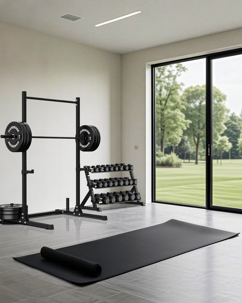 HANDBODE Power Cage with Pull Up Bar, Multi-Functional Squat Rack for Home Gym, Heavy Capacity Adjustable Power Rack Fit 6 FT, 7 FT Barbell, Weightlifting, Strength Training, Bench Press, Fitness