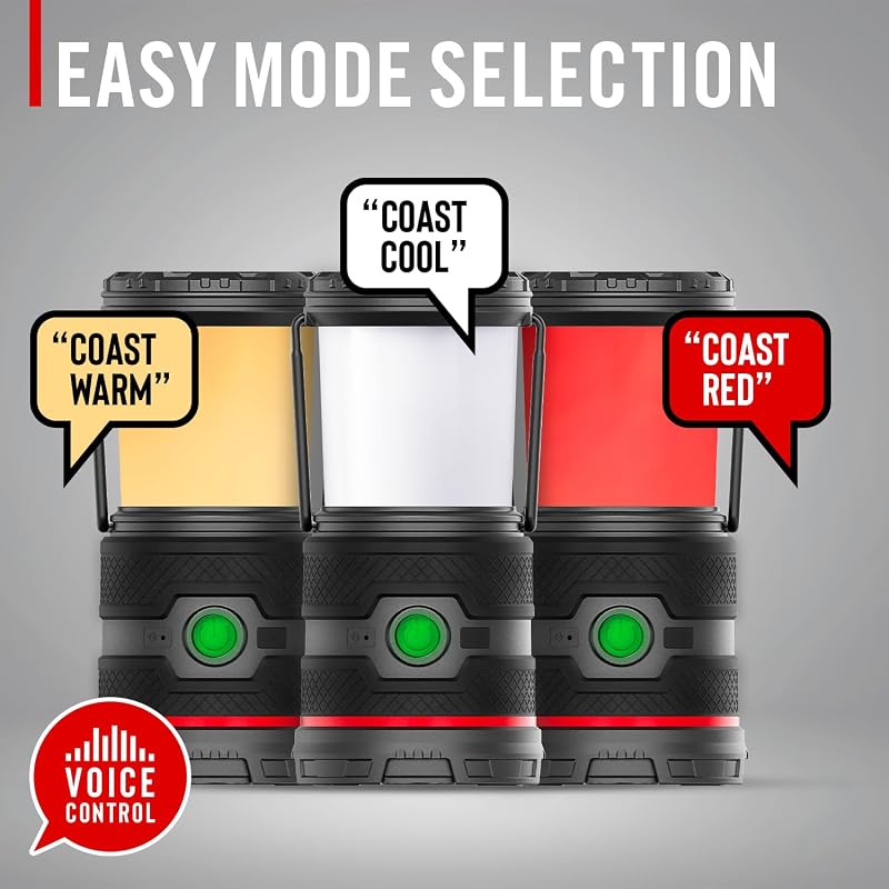 Coast EAL35R 1000 Lumen Voice-Controlled LED Lantern – Black (5 Modes, Power Bank, USB-C, IP54)