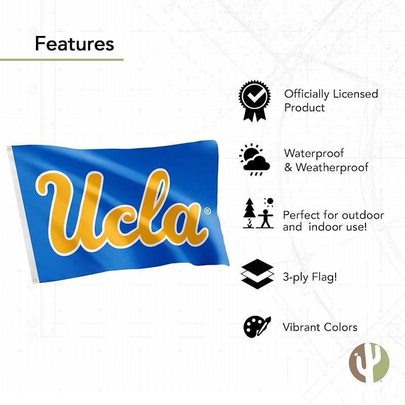 3x5 Ft UCLA Bruins Flag - Double-Sided Outdoor Banner, Officially Licensed