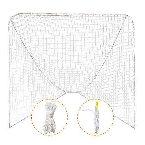 4mm Heavy Duty 6’X6’X7’Lacrosse Replacement Net with 1x Installation Tool and 2x49ft Lacrosse Goal Net Lacing Rope Lacrosse Net for Practice or Competition of Backyard, Playground