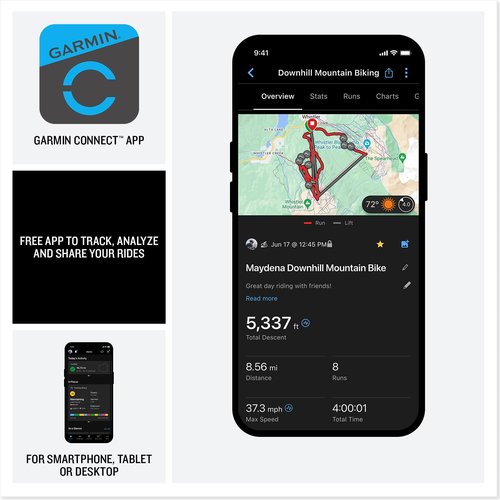 Garmin® Edge® MTB, Rugged GPS Bike Computer with Preloaded, Full-Color Trail Maps and Advanced Performance-Tracking for Mountain Bikers