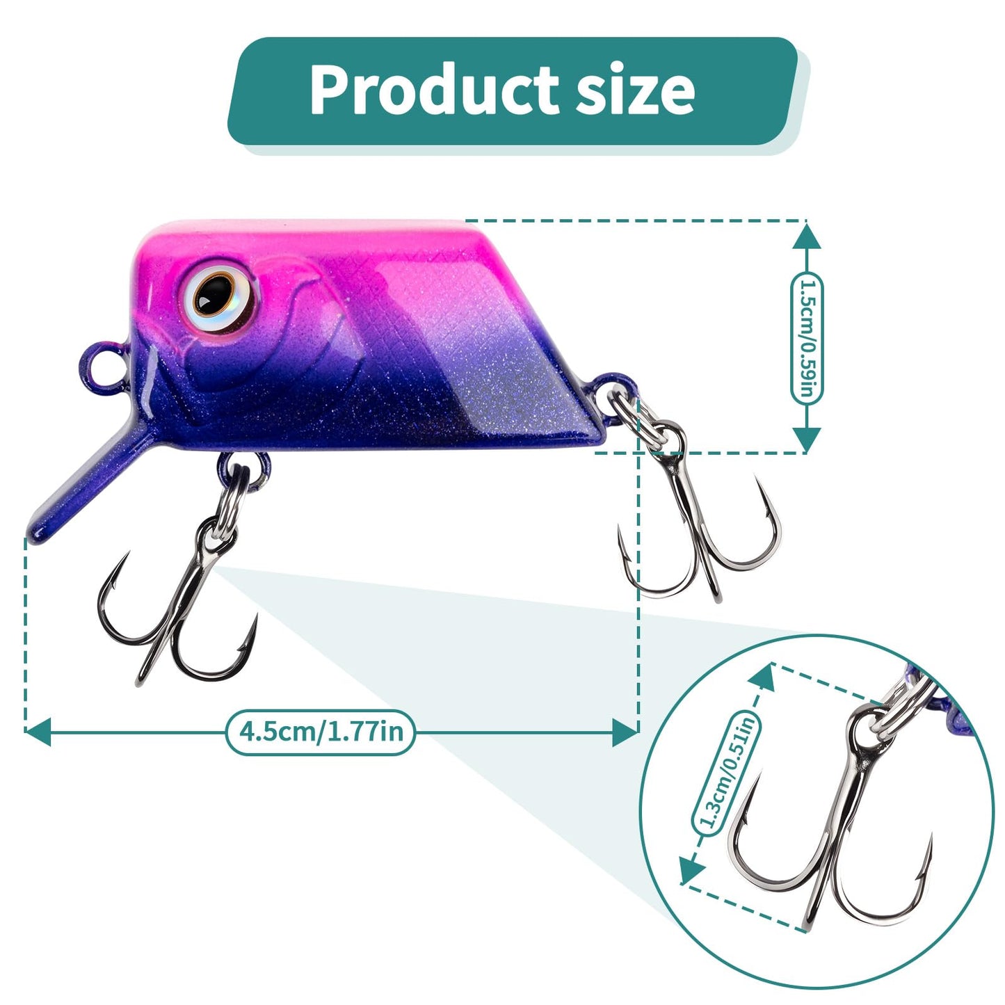 TRCOLEHOND Handcrafted Floating Fishing Lures 8g Glide Bait, Bass Lures with Rattle Sound, DIY Fishing Bait Gift for Anglers