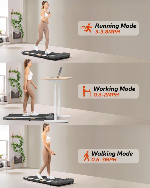 Walking Pad Treadmill, Under Desk Treadmill for Home and Office with Remote Control, Portable 2.5 HP Walking Jogging Running Machine in LED Display