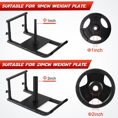 GADFISH Medium-Sized Weight Sled, Adjustable Height Workout Fitness Sled for Speed Training, Push and Pull Sleds for Exercise, Suitable for 1" & 2" Weight Plate, Applicable to Multiple Scenarios