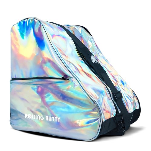 RollingBunny Roller Skates Bag for Women - Large Capacity for Inline Hockey Figure lce Skates, Helmet and Protective Gears, Extra Pockets, Enhanced Zipper, Padded Strap, PU Leather