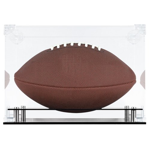 UV Protection Football Display Case Holder Stand Holder All Sides Clear Showcase (Rectangular)