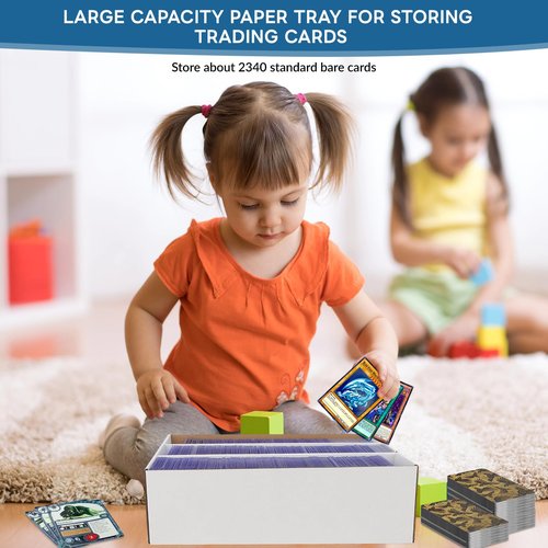 HIMOMO 6 Pack Trading Card Storage Box, 2340 Count White Sports Card Organizer for Storing, Protecting and Organizing Soccer, Basketball Game Cards