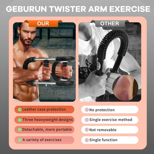 Twister Arm Trainer, 20-70 lb Adjustable Chest Workout Equipment, Forearm Strengthener, Power Twist Arm Trainer for Men, Arm Exercise Equipment, Portable Spring Resistance for Home Workout Equipment