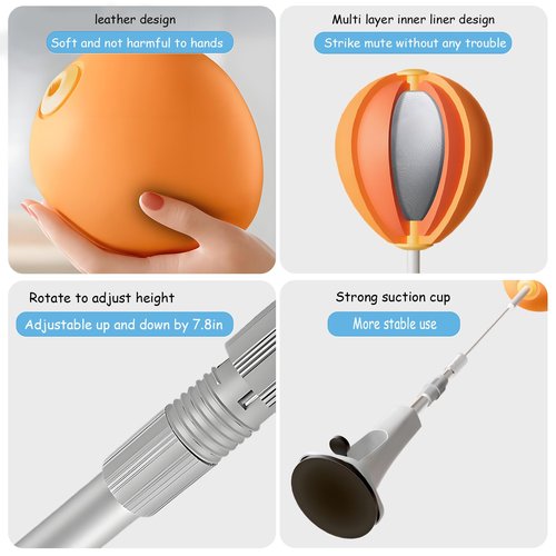 Reflex Bag,Punching Bag for Teens and Adults,Adjustable Boxing Ball with Suction Cup Base,Suitable for Fitness,Family Parent-Child Training Sports