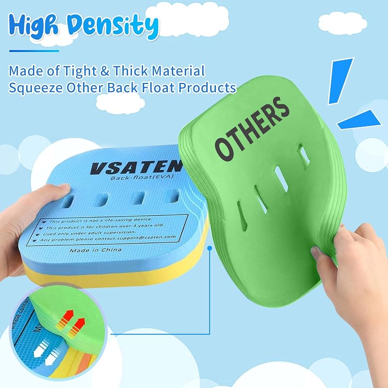 60lb-100lb Kids Back Float with 3-Layer Thick Foam - Adjustable Learn-to-Swim Belt