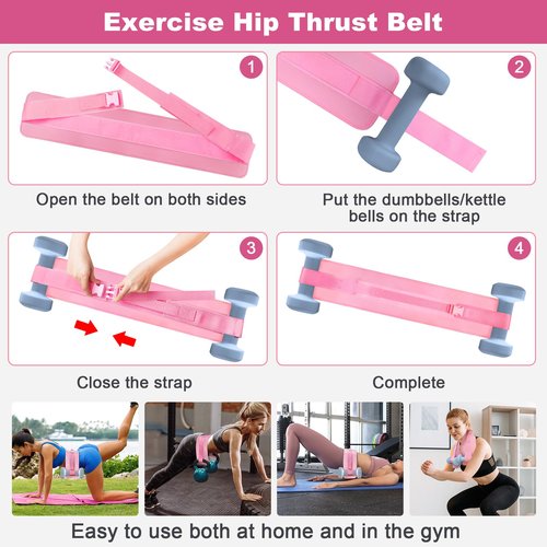 Pilates Ring Essentials Kit for Women, Workout Equipment Set for Home with 12'' Magic Circle, Mini Ball, Resistance Bands, Hip Thrust Belt, Accessories, Pilates Set for Legs Arms and Thighs (Pink)
