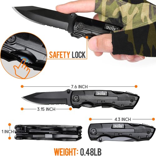 Gifts for Men Him Dad, Pocket Multitool Knife, Christmas Stocking Stuffers for Men, Anniversary Birthday Gifts for Husband, Boyfriend, Guy, Groomsmen, Fathers Day, Gadget for Hiking, Camping, Outdoor
