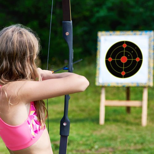 NYEONHRT 3" Shooting Targets Splatter Target Stickers, 250 Pcs Self Adhesive Paper Targets for Shooting Range with Fluorescent Yellow Impact Feedback for Gun and Archery Shooting Range (Yellow)