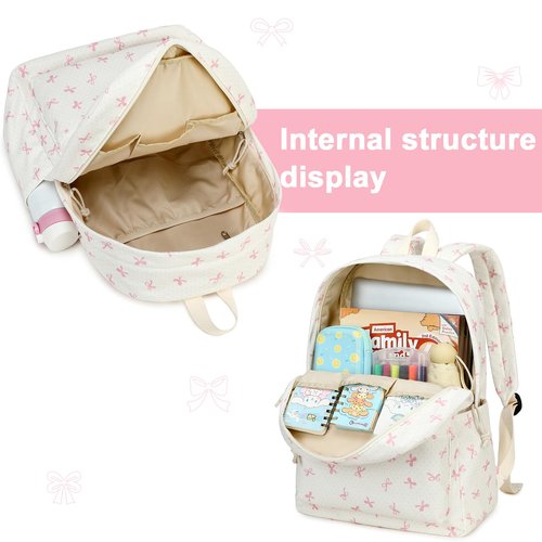 LEDAOU Backpack for Girls School Bag Kids Bookbag Teen Backpack Set Daypack with Lunch Bag and Pencil Case
