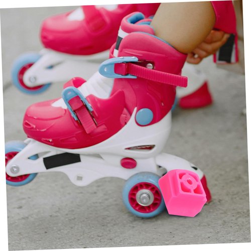 YARNOW Universal Roller Skate Brake Stopper for Kids, Non-Slip Rubber Inline Skate Brake Pads, Durable and Easy to Install, Pink