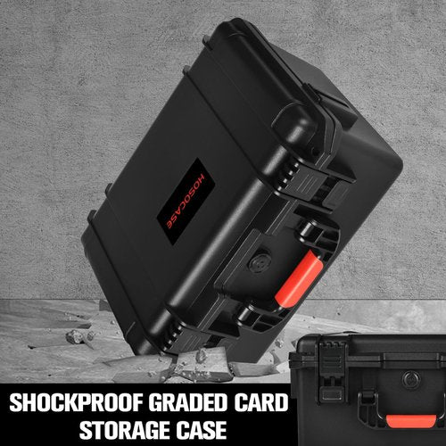 Sports Card Case Storage Box: Trading Cards Storage Box for PSA Graded Cards Holder and Top Loaders, Baseball Sport Card Storage Boxes, Waterproof Hard Case with 6 Dividers for Top Loaders Card (300+)