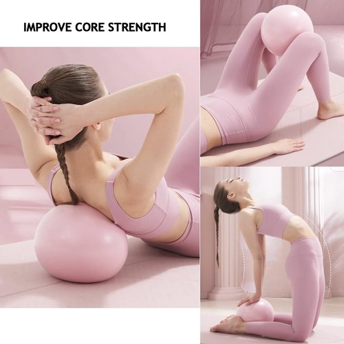 Nuplot Pilates Essentials Kit for Women - Better Yoga Pilates Kit for Home Workouts with Pilates Ring and Ball Set, Booty Bands, Figure 8 Resistance Band, Yoga Band for Stretching (Pink)