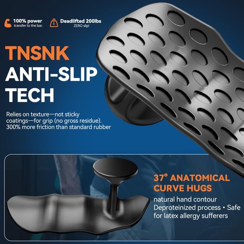 TNSNK Gryp Weight Grip 2 Pack, Rubber Workout Grips (300% Enhanced Friction) Weight Lifting Gloves with Gym Pouch for Men & Women Pull-Ups Deadlifts | Secure Hold & Comfort-Focused