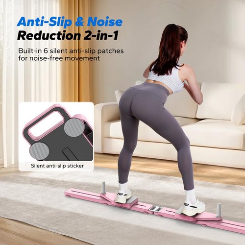 MERACH Pilates Board, Multifunctional Abdominal Plate, Detachable Ab Trainer Machine with Anti-Slip and Quiet Design, Portable Pilates Reformer for Core Workouts, Home Gym Equipment for Women (Pink)