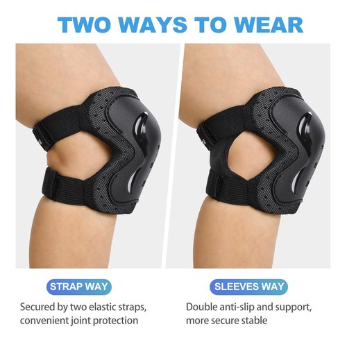 Kids/Youth/Adult Knee Pads Elbow Pads with Wrist Guards Protective Gear Set 6 Pack for Roller Skating Skateboard Cycling Skating Bike Scooter Riding Sports