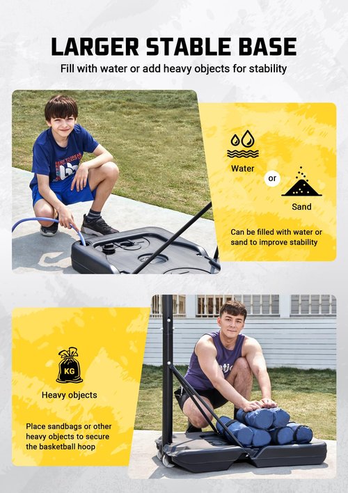 Aimking Portable Basketball Hoop Outdoor System with 40 Inch Backboard, 3.3FT-10FT Height Adjustable Basketball Goal System for Youth/Teens/Adults Indoor Outdoor Pool (Pale White)
