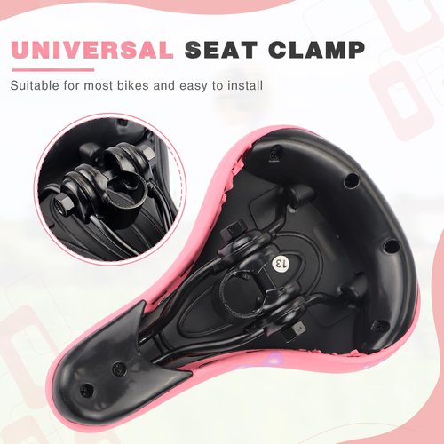 WEEROCK Kids Bike Seat, Child Bike Seats for 14" 16" 18" 20" 24" Kid Bicycle, Kids Bike Replacement Saddle for Boys Girls Bicycles, MTB, Pink