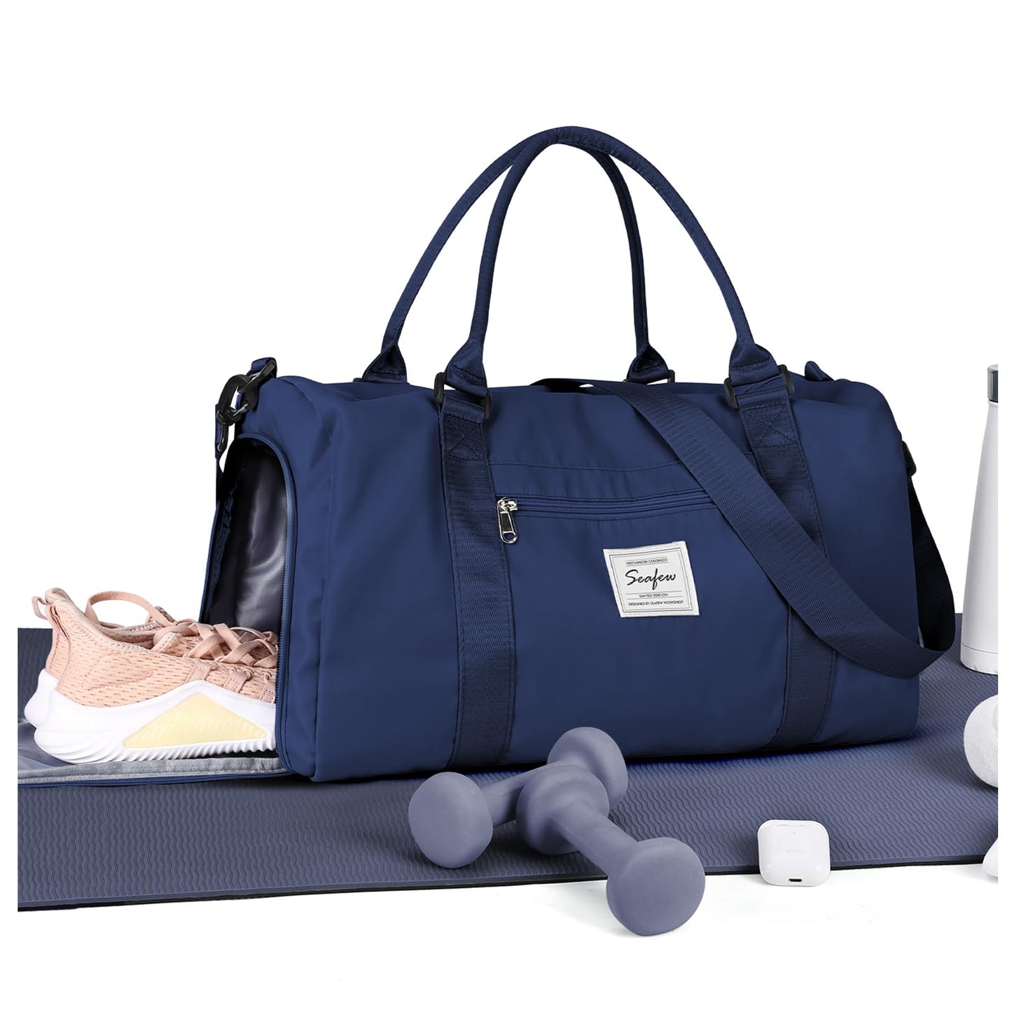 Gym Bag Womens Mens with Shoes Compartment and Wet Pocket Travel Duffel Bags for Women for Plane Sport Gym Tote Bags Swimming Yoga Waterproof Weekend Overnight Bag Carry on Bag Hospital Holdalls