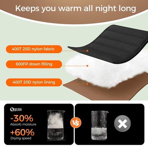 QEZER XXL Sleeping Bag, Suitable for 4 Seasons Oversized Ultralight Backpacking Sleeping Bag for Adults, Great for Camping and Hiking