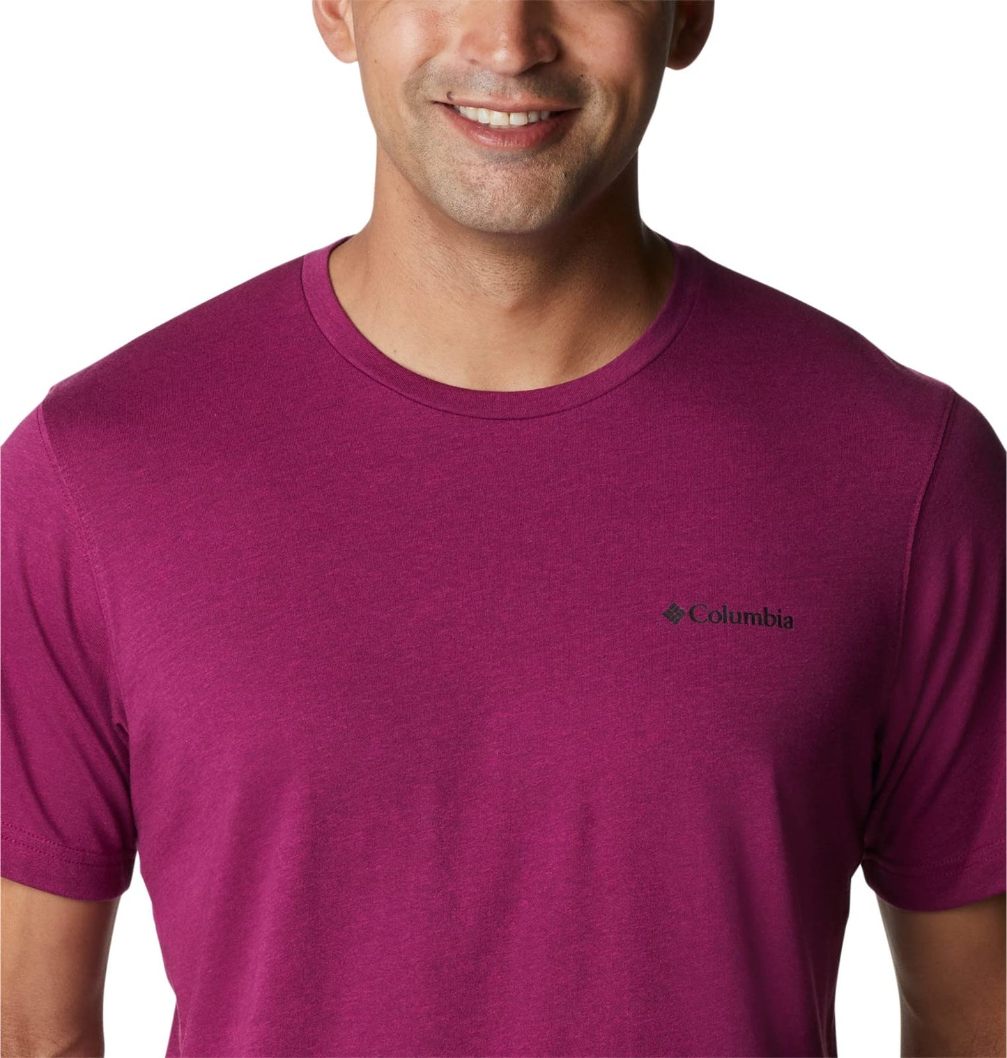 Columbia Men's Thistletown Hills Short Sleeve, Red Onion Heather, 6X Big