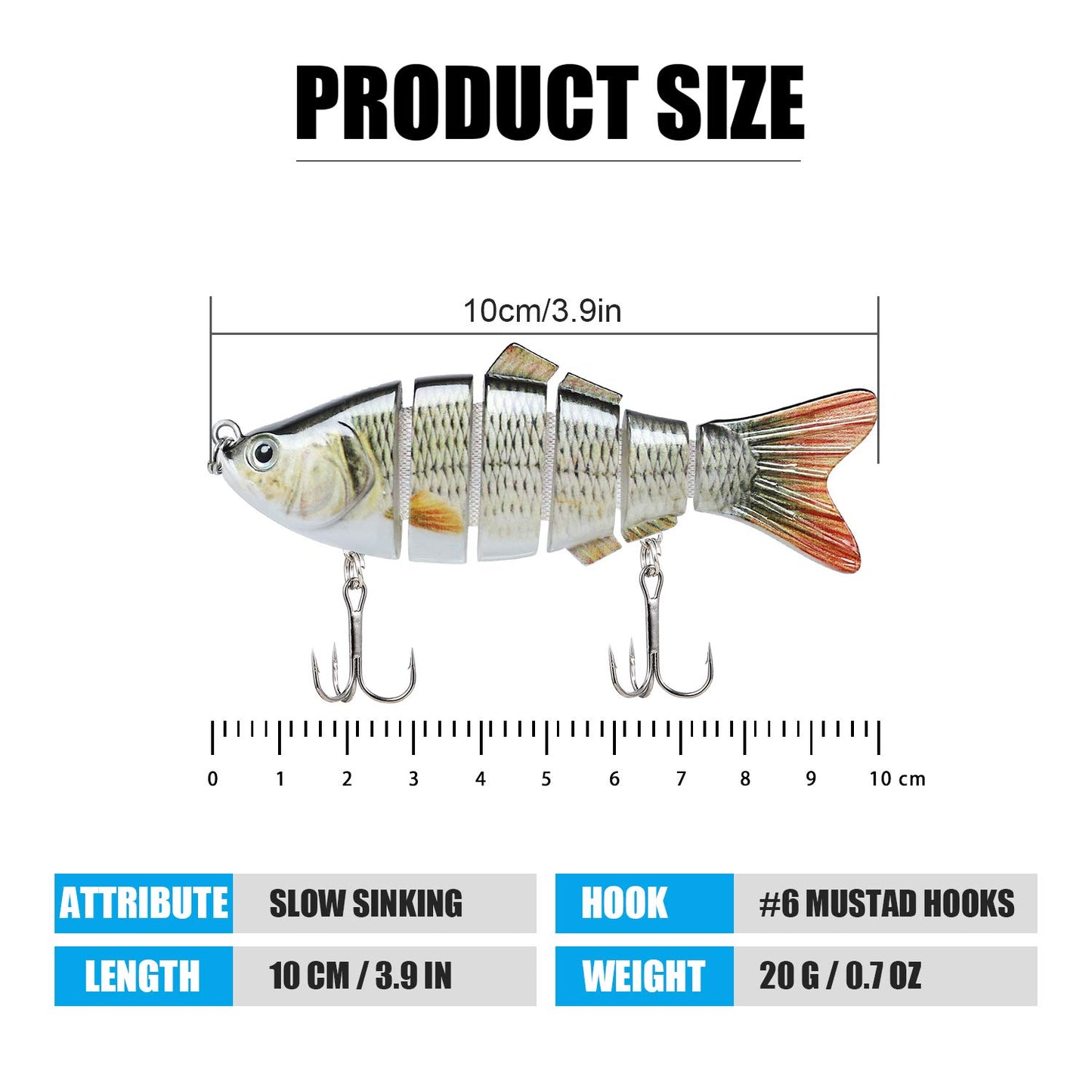 TRUSCEND Fishing Lures for Bass Trout Swimbaits for Bass Fishing Segmented Multi Jointed Swim Baits Slow Sinking Swimming Lures for Freshwater Saltwater Fishing Gear Lure Kit Fishing Gifts Plugs