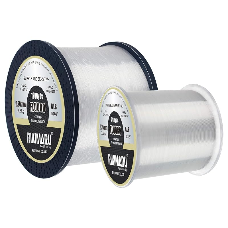 RIKIMARU Fluorocarbon Fishing Line - 12 lb, 0.32 mm, 300 yds, Clear
