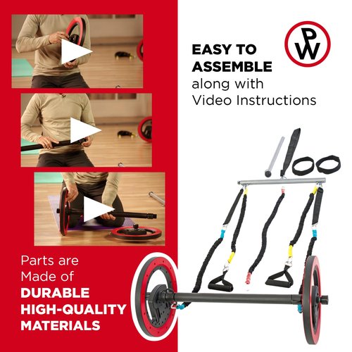 Trend Makers Pilates Wheel Digital Deluxe Adds an Anchor to Expand The Exercise Repertoire - Plus a Nutrition Guide and 15 Online Instructional Videos