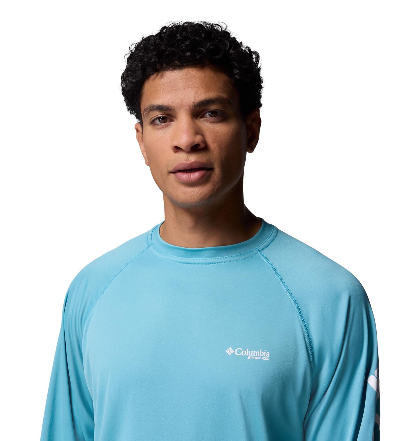 Columbia Men's PFG Terminal Tackle Long Sleeve Fishing Shirt, Vintage Blue/White Logo, 6X