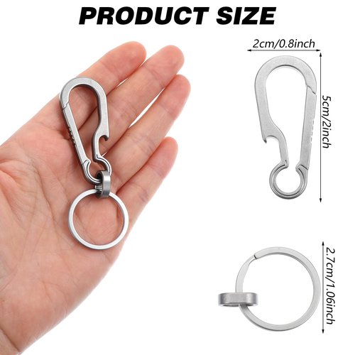 Titanium Carabiner Keychain Clip Bottle Opener Keychain, Quick Release Keychain Heavy Duty Key Carabiner for Men and Women Hiking Camping.