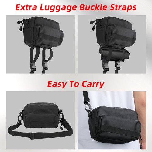 OFIG Universal Motorcycle Handlebar Bag, Motorcycle Storage Bag Fork Bag Sissy Bar Bag, Bike Handlebar Bag Fit for Motorbike Dirt Bike Bicycle Snowmobile Quad ATV