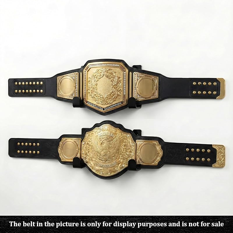 4Pack Black Acrylic Championship Belt Wall Mount Display Hangers – Minimalist Floating Belt Racks