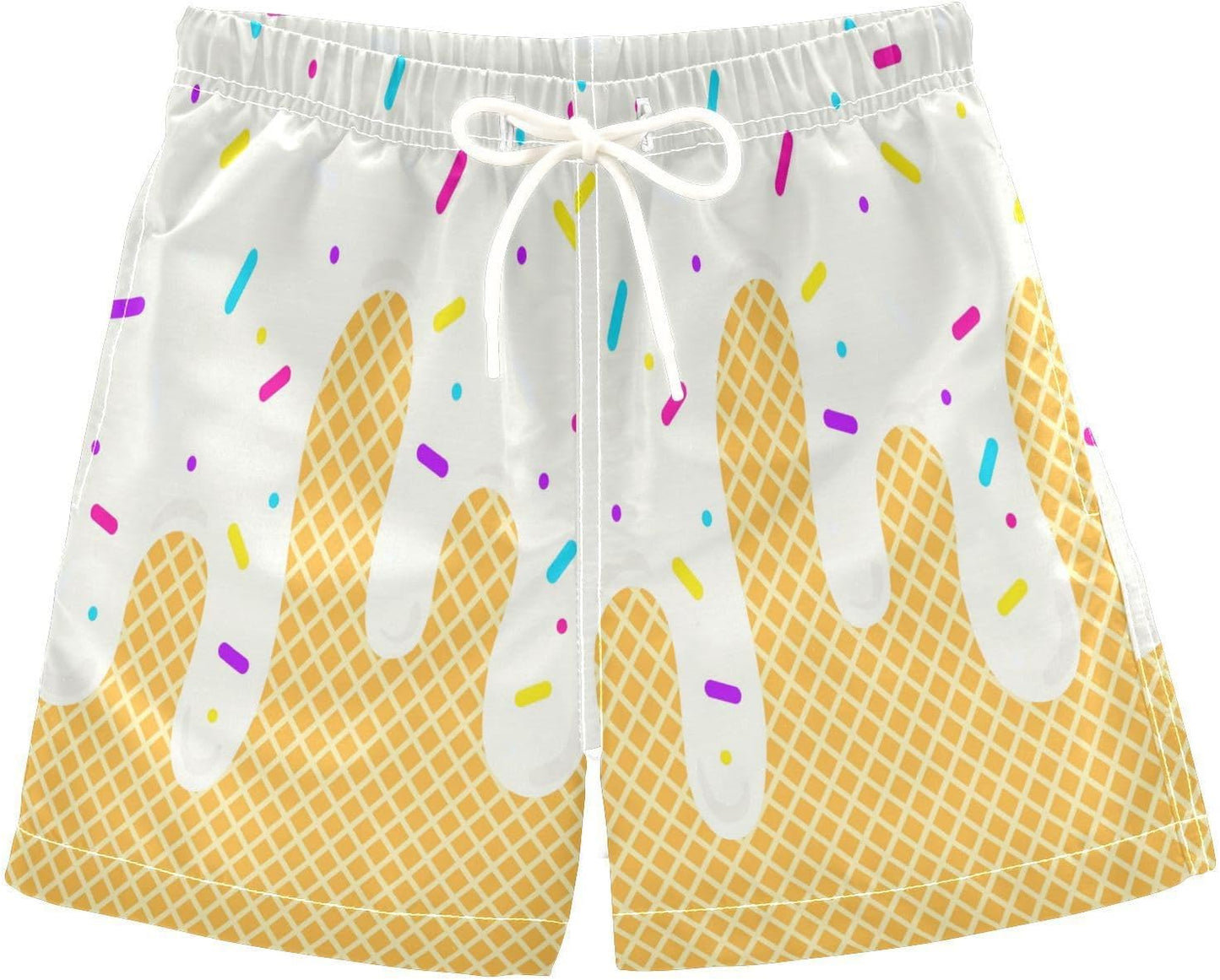 Ice Cream Boy Baseball Shorts Waffle Or Cone Preppy Shorts,Kids Youth Ice Cream Drip Track Short Pants