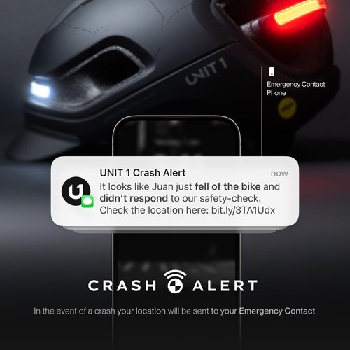 UNIT 1 Aura Hybrid Smart Bike Helmet | Urban & Road | MIPS | LED Front & Rear | Turn & Brake Light Compatible w/Remote | Crash Alert | Certified | Lightweight & Ventilated | iOS & Android App