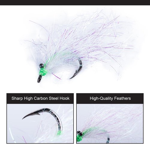 Goture Fly Fishing Flies Kit, Baitfish Streamer, Wounded Minnow, Crazy Charlie Bonefish Fly Fishing Lures for Trout Bass Steelhead Salmon, Gifts for Men