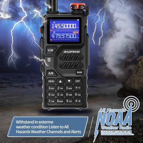 BAOFENG K5PLUS Radio Ham Radio 10W Rechargeable Walkie Talkies Long Range UV32 5RM Handheld Two Way Radio NOAA Weather Radio with Copy Frequency,USB-C Charginng for Hunting Survival Gear