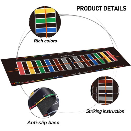 HUAEN Practice Golf Putting Mat - Training Aid with Alignment Tour Aim and Putting Arc Set