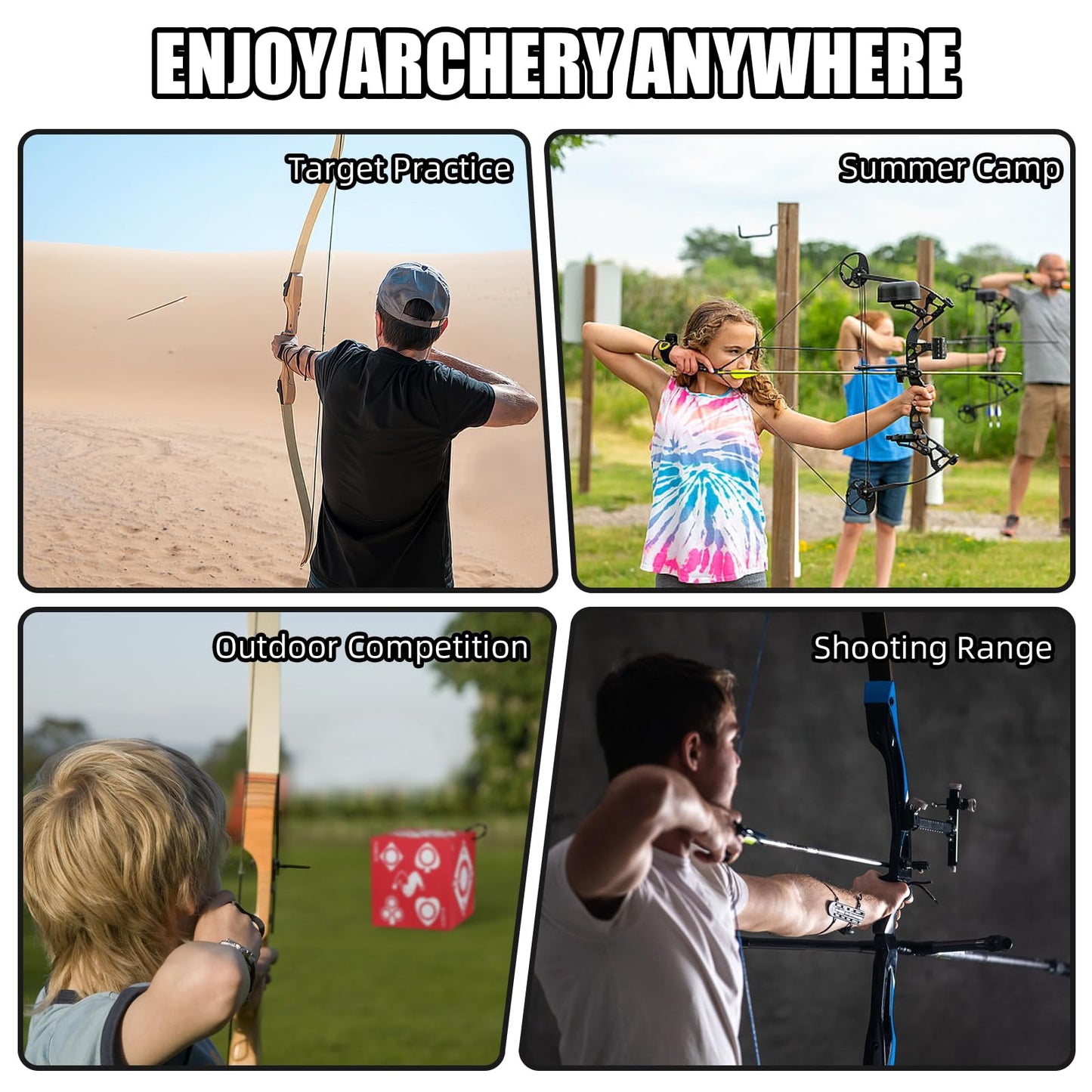 Kalkal Archery Target, 6 Side Foam Archery Target Block with Carry Handle, Easy Arrow Removal, Lightweight Poker Archery Targets for Backyard Practice