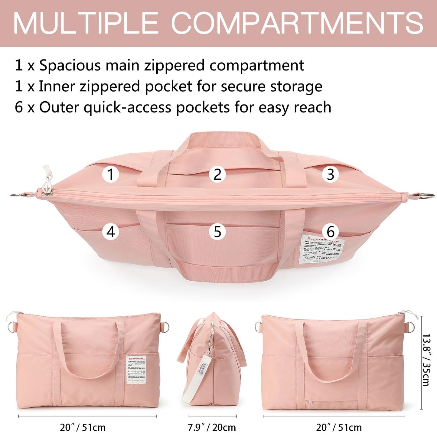 VanFn Duffle Bags, Women Sports Gym Bag, Travel Totes Duffel Bag, Outdoor Weekend Bag, Crossbody Bag, Lightweight Luggage Duffle Backpack, Shoulder Handbag For Men, Scandihome Series