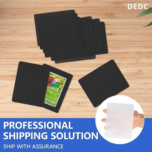 DEDC 100 Packs Trading Card Shipping Protectors Black, Card Protector Shipping for Top Loaders, Soft Card Sleeves and Semi-Rigid Card Holder, Trading Card Shipping Supplies, Card Grading Essential