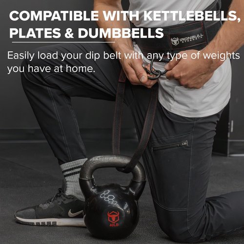 Advanced Dip Belt V2 – Heavy-Duty Weighted Belt with Reinforced Back, Chain & Nylon Strap – 3-Point Anchor D-Rings for Dips, Pull-Ups, Squats & More (Large)