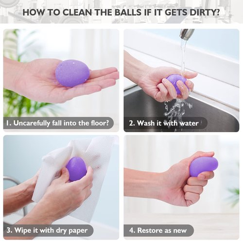 Peradix Hand Grip Strength Trainer, Stress Relief Ball for Adults and Kids, Wrist Rehab Therapy Hand Grip Equipment Ball Squishy Tools - Set of 3 Finger Resistance Exercise Squeezer