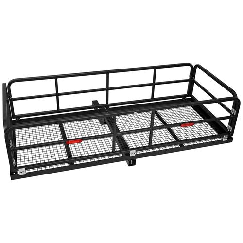 750 Lbs Folding Hitch Mount Cargo Carrier - Hitch-Mounted Cargo Basket，Rear Luggage Carrier for 2" Receiver, Heavy-Duty Luggage Storage for SUV, RV, Truck, and Trailer