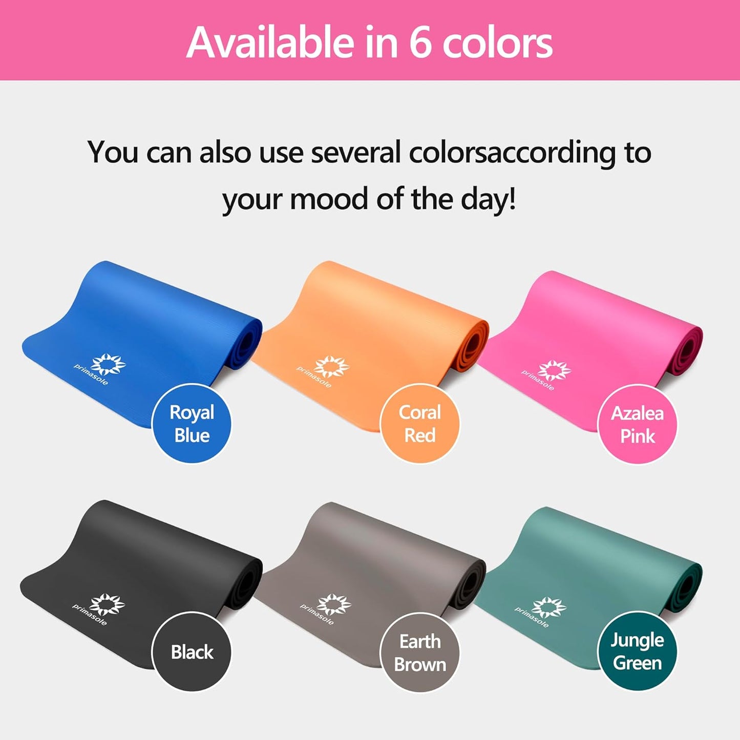 1/2-Inch Extra Thick NBR Yoga Mat with Enhanced Stability - Textured Design, Lightweight Mat with Carrying Strap & Case for Yoga, Pilates, Gym & Home Use (Multiple Colors)