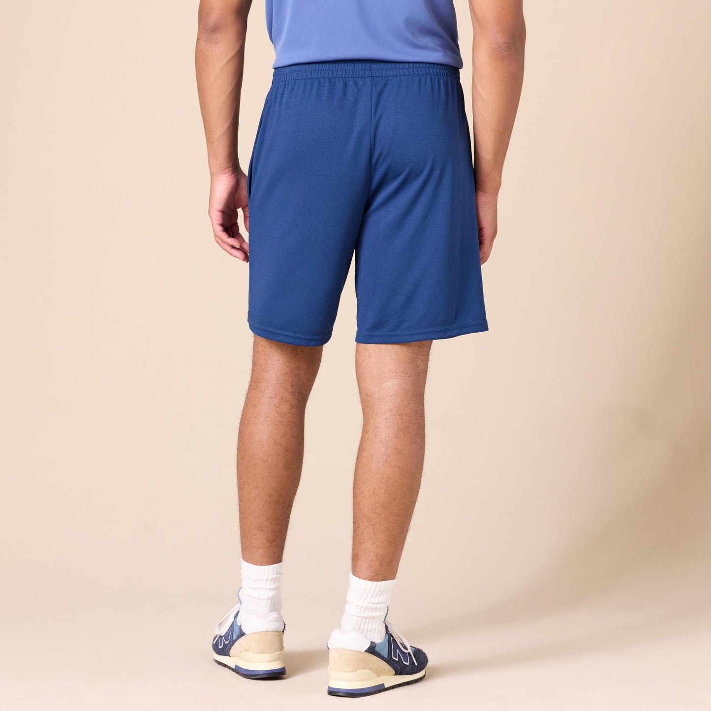 Amazon Essentials Men's Athletic Basketball Gym Shorts, Breathable Moisture Wicking Loose-Fit with Elastic Waist, Pack of 2, Burgundy/Navy, Medium