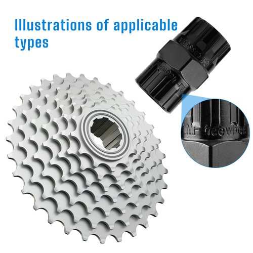 Gosknor Freewheel Removal Tool, Steel Bike Freewheel Remover Cassette Removal Socket Cassette Lockring Tool Compatible with Shimano, SRAM, Sun Race, Sun Tour